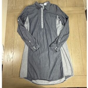 Kuhl Tencel Lyocell Shirt Dress Women Large Blue Gray Long Sleeve Hiking Outdoor